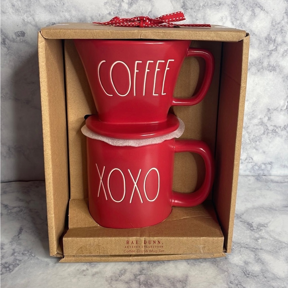 Rae Dunn XOXO Coffee Drip & Mug Set